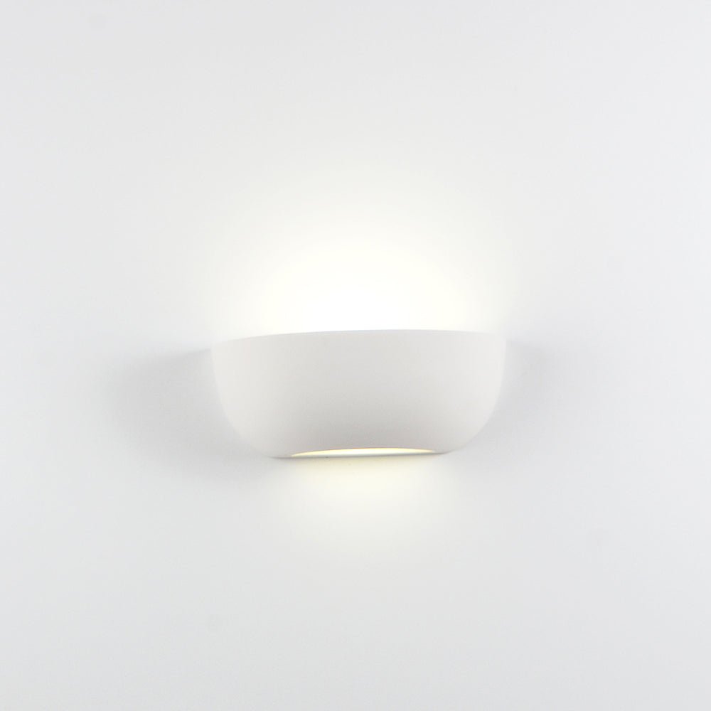 Applique da Parete, Quarto di Cerchio, Bianco Tinteggiabile, Ceramica, Isyluce 611 SEMIQUARTO