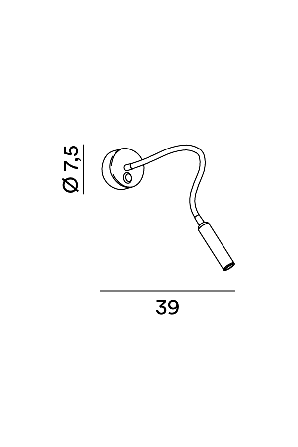Disegno tecnico con misure Applique Perenz Minispy 6114