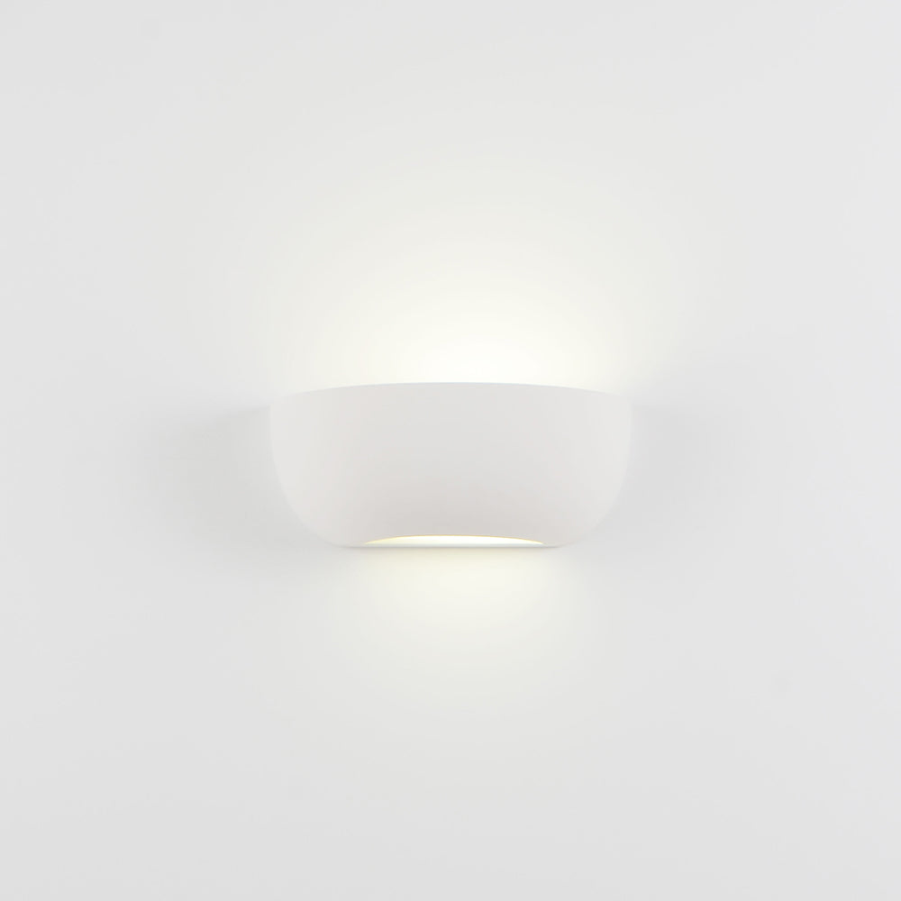 Applique da Parete, Quarto di Cerchio, Bianco Tinteggiabile, Ceramica, Isyluce 612 SEMIQUARTO