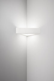 Applique Lampada da Parete Angolare Ceramica Bianco Tinteggiabile E27 622 Diamant Lux