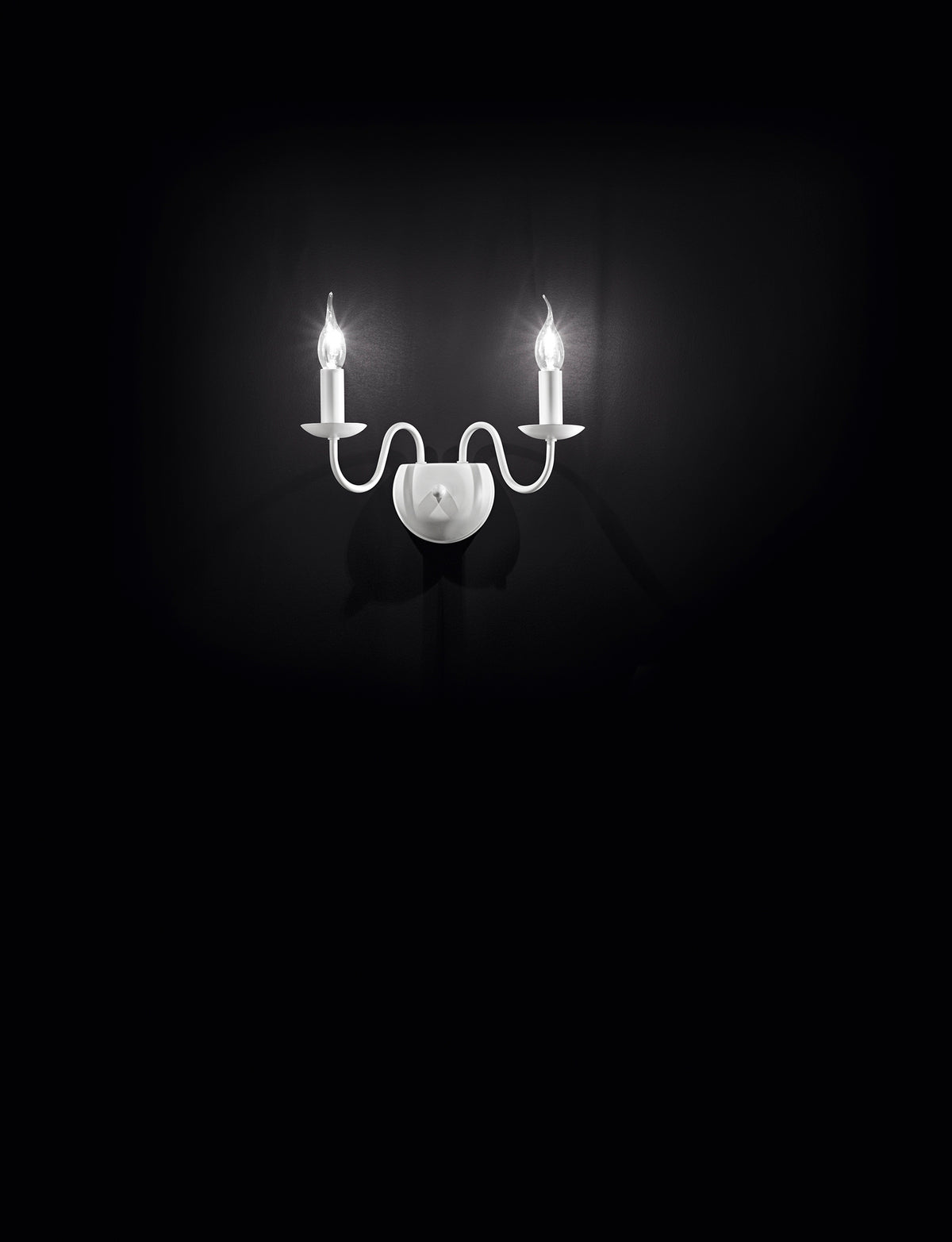 Applique 2 Luci in Metallo Bianco Senza Paralumi Perenz Ducale 6266 B Bianco