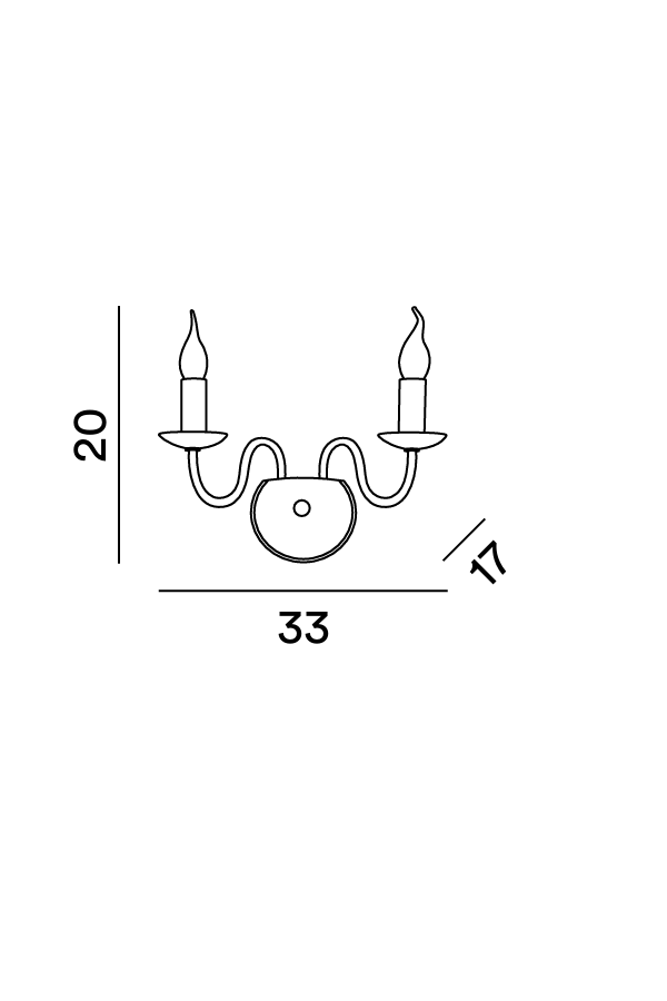 Disegno tecnico quotato applique Perenz Ducale 6266