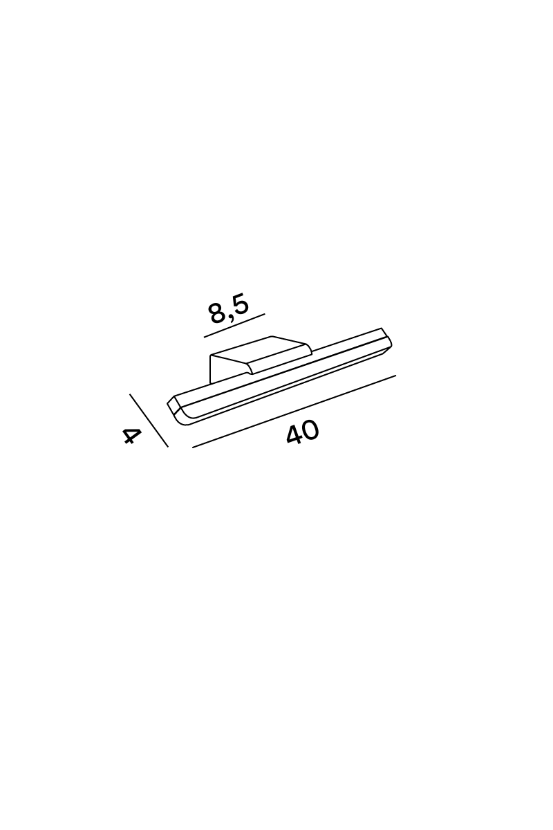Disegno tecnico con misure Applique Perenz Bold 6328