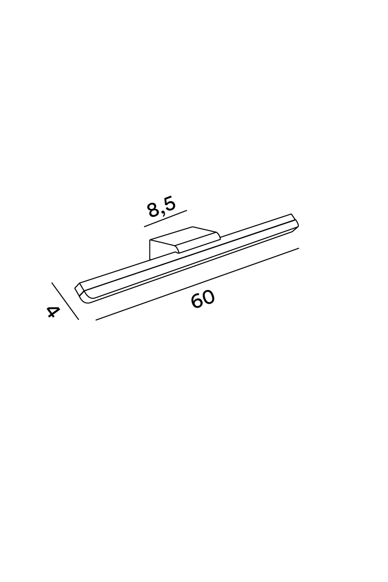 Disegno tecnico con misure Applique Perenz Bold 6330