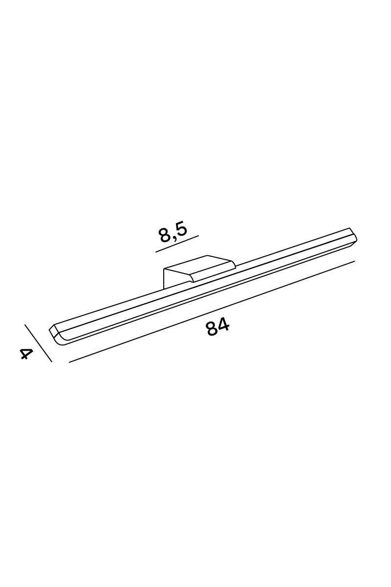 Disegno tecnico con misure Applique Perenz Bold 6331