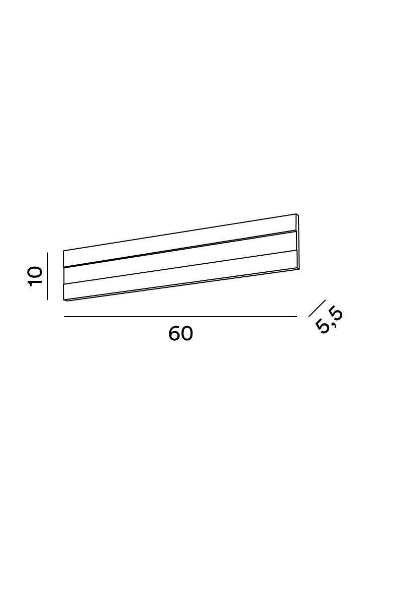 Disegno tecnico quotato applique Perenz Bend 6368
