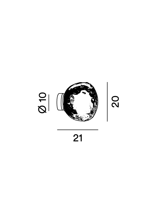 Disegno tecnico quotato applique Perenz Skin 6469