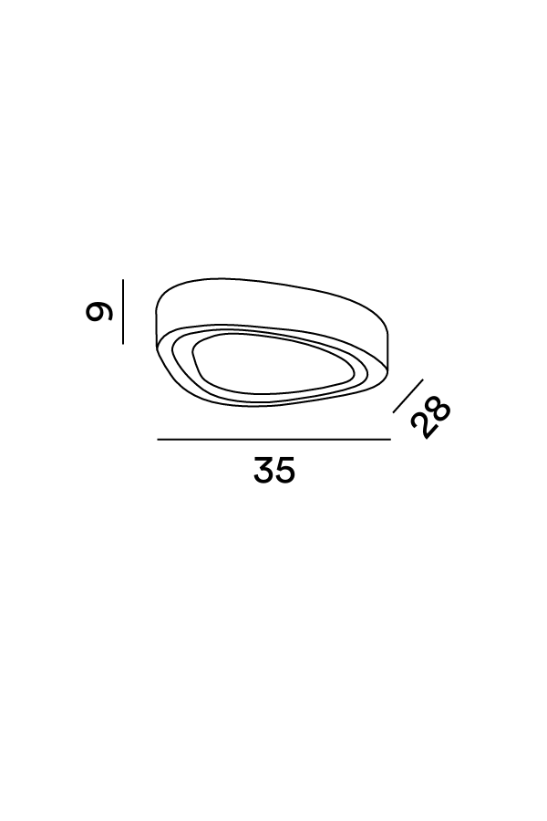 Disegno tecnico quotato plafoniera Perenz Mou 6470