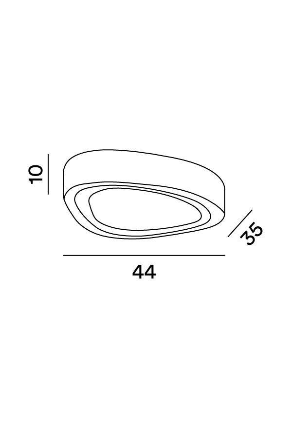 Disegno tecnico quotato plafoniera Perenz Mou 6472