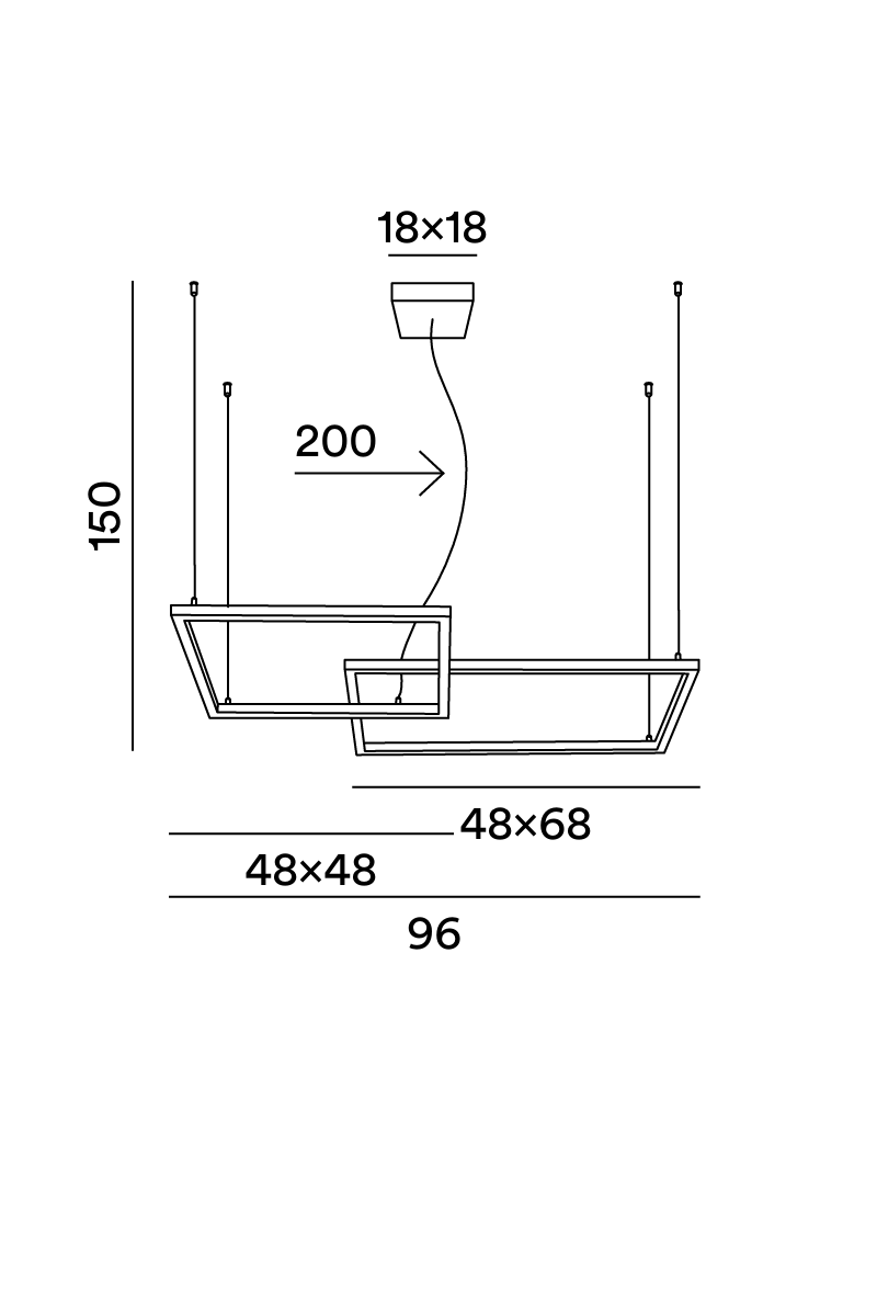 Disegno tecnico Sospensione Cross 6593 - Perenz