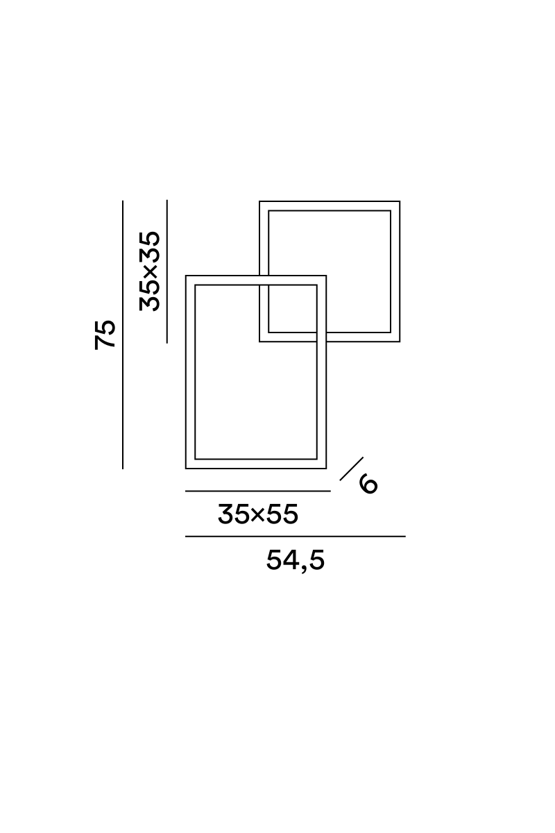 Disegno tecnico Plafoniera Cross 6595 - Perenz