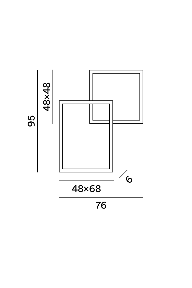 Disegno tecnico Plafoniera Cross 6596 - Perenz