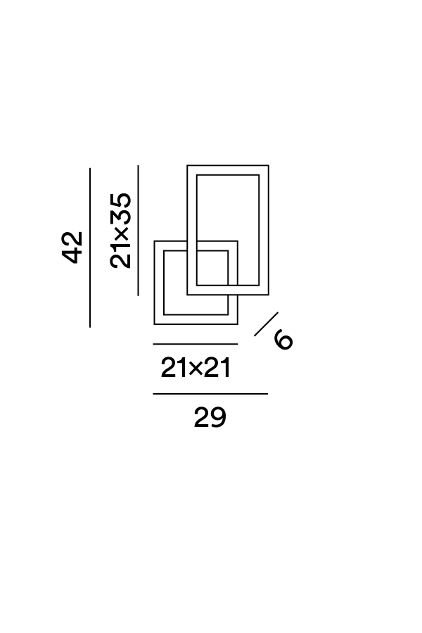 Disegno tecnico Applique Cross 6598 - Perenz
