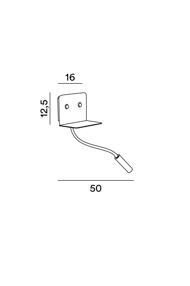 Disegno tecnico con misure Applique Perenz Level 6636