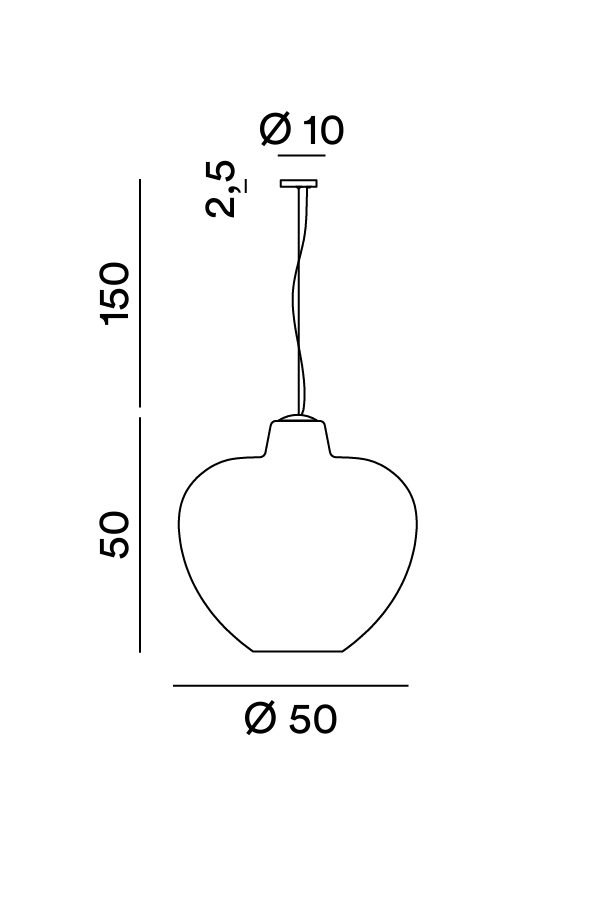 Disegno tecnico Sospensione Big Bowl 6667 - Perenz