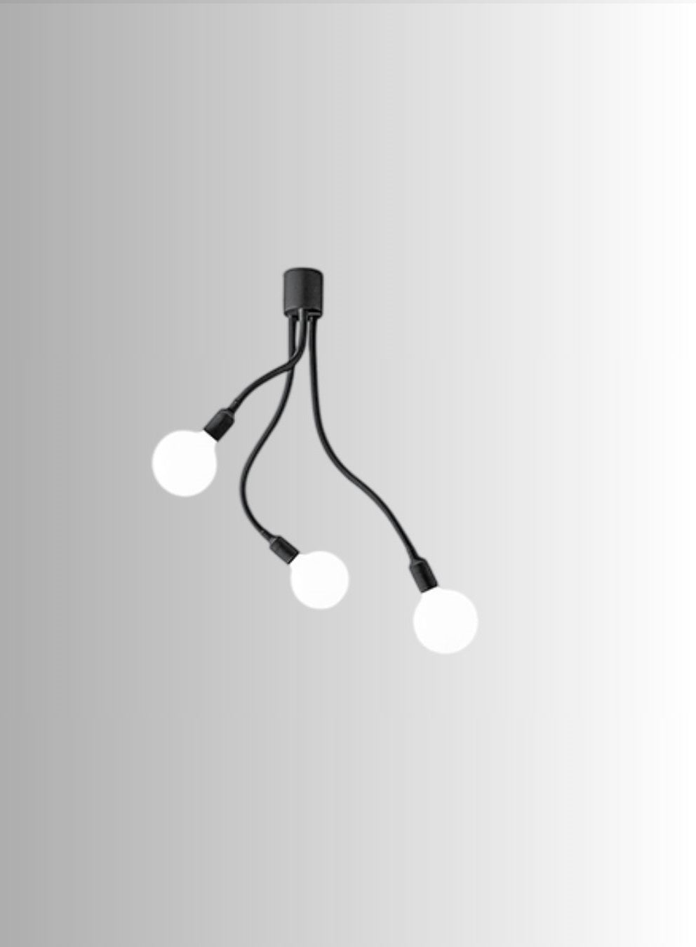 Plafoniera Perenz Bulbo 6678 nera con braccetti orientabili