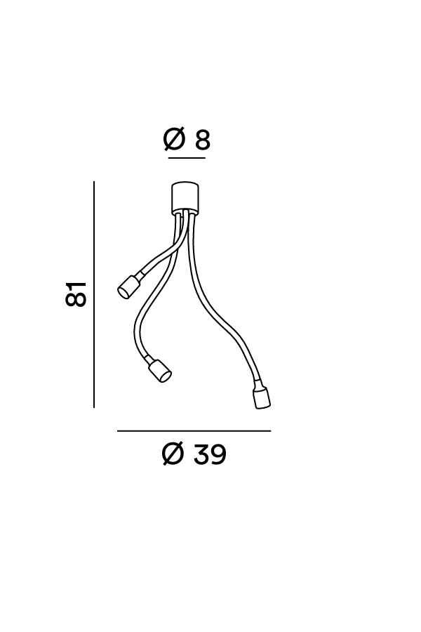 Disegno tecnico quotato plafoniera Perenz Bulbo 6678