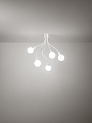 Plafoniera Perenz Bulbo 6680 bianca 5 luci con braccetti orientabili