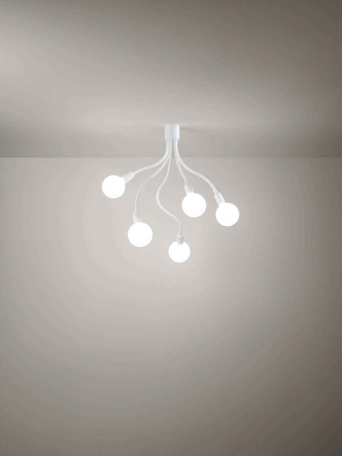Plafoniera Perenz Bulbo 6680 bianca 5 luci con braccetti orientabili
