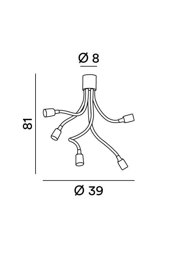 Disegno tecnico quotato plafoniera Perenz Bulbo 6680