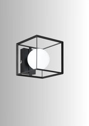 Applique in Vetro Soffiato Satinato Nero o Oro Perenz Cube 6691 N Nero