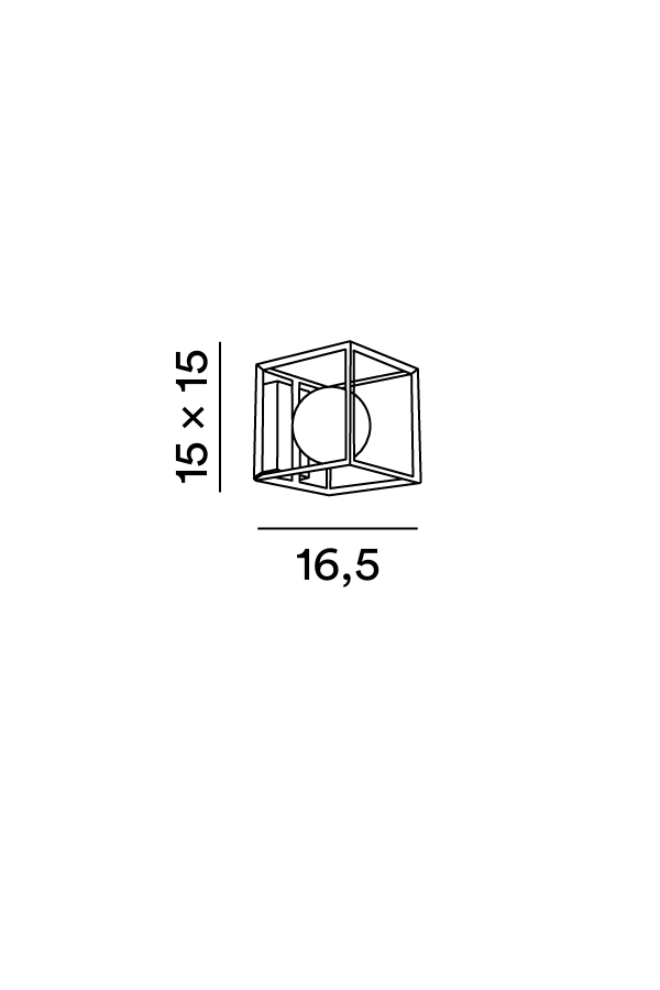 Disegno tecnico quotato applique Perenz Cube 6691