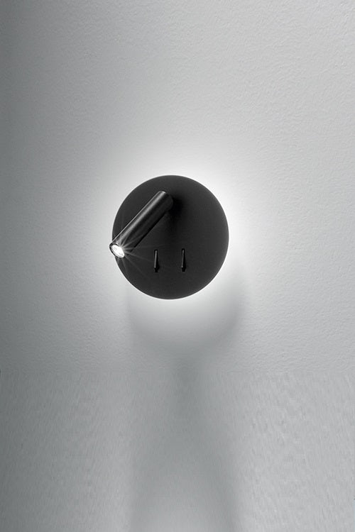 Applique LED Perenz Plug 6702 nera orientabile con interruttore