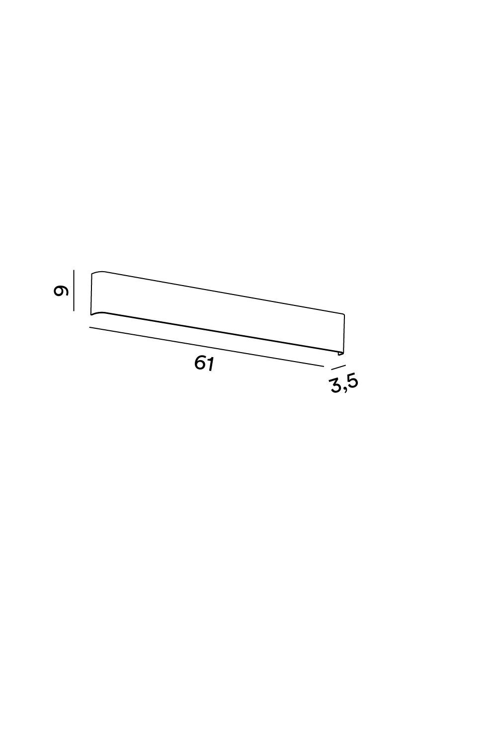 Disegno tecnico quotato applique Perenz Way 6710
