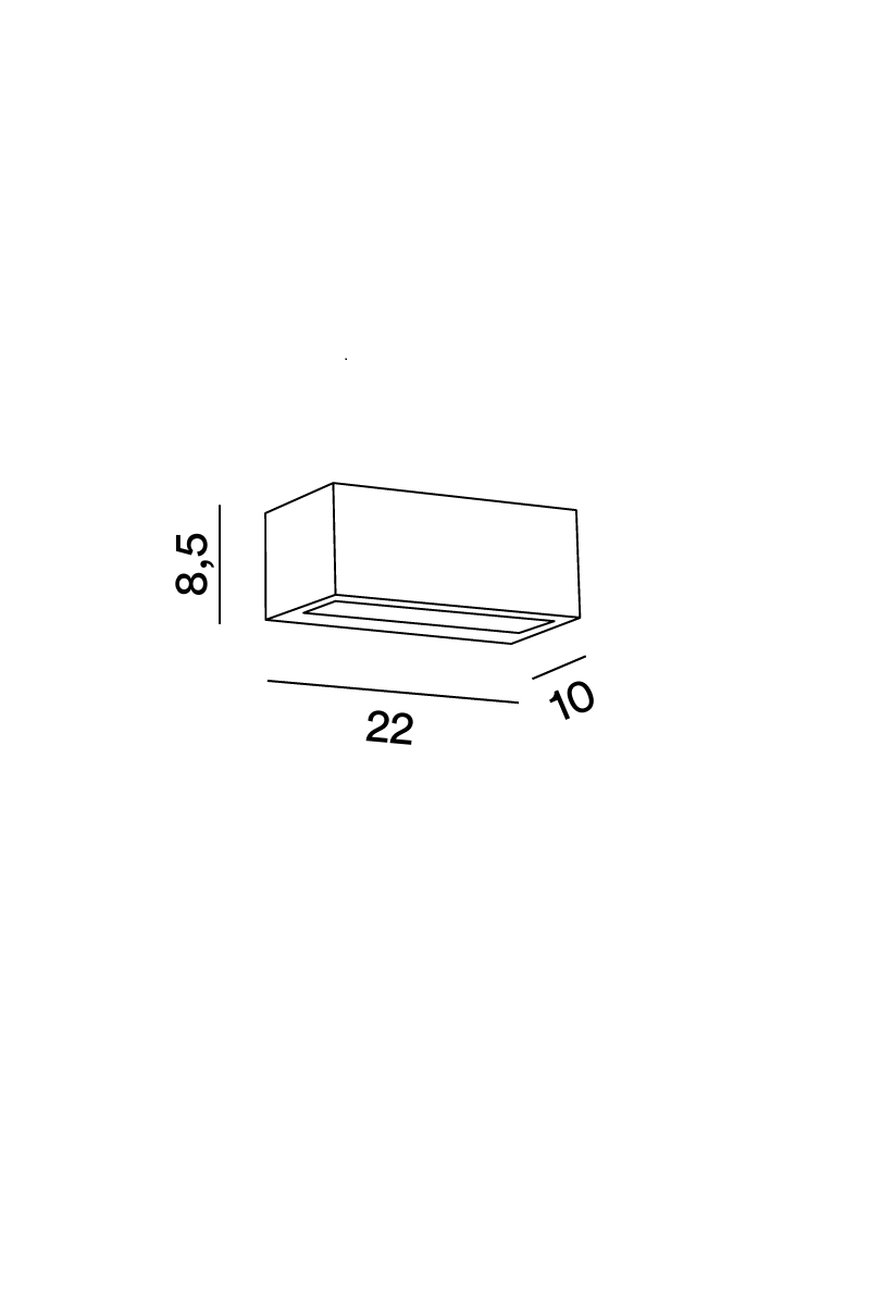 Disegno tecnico quotato applique Perenz Step 6730
