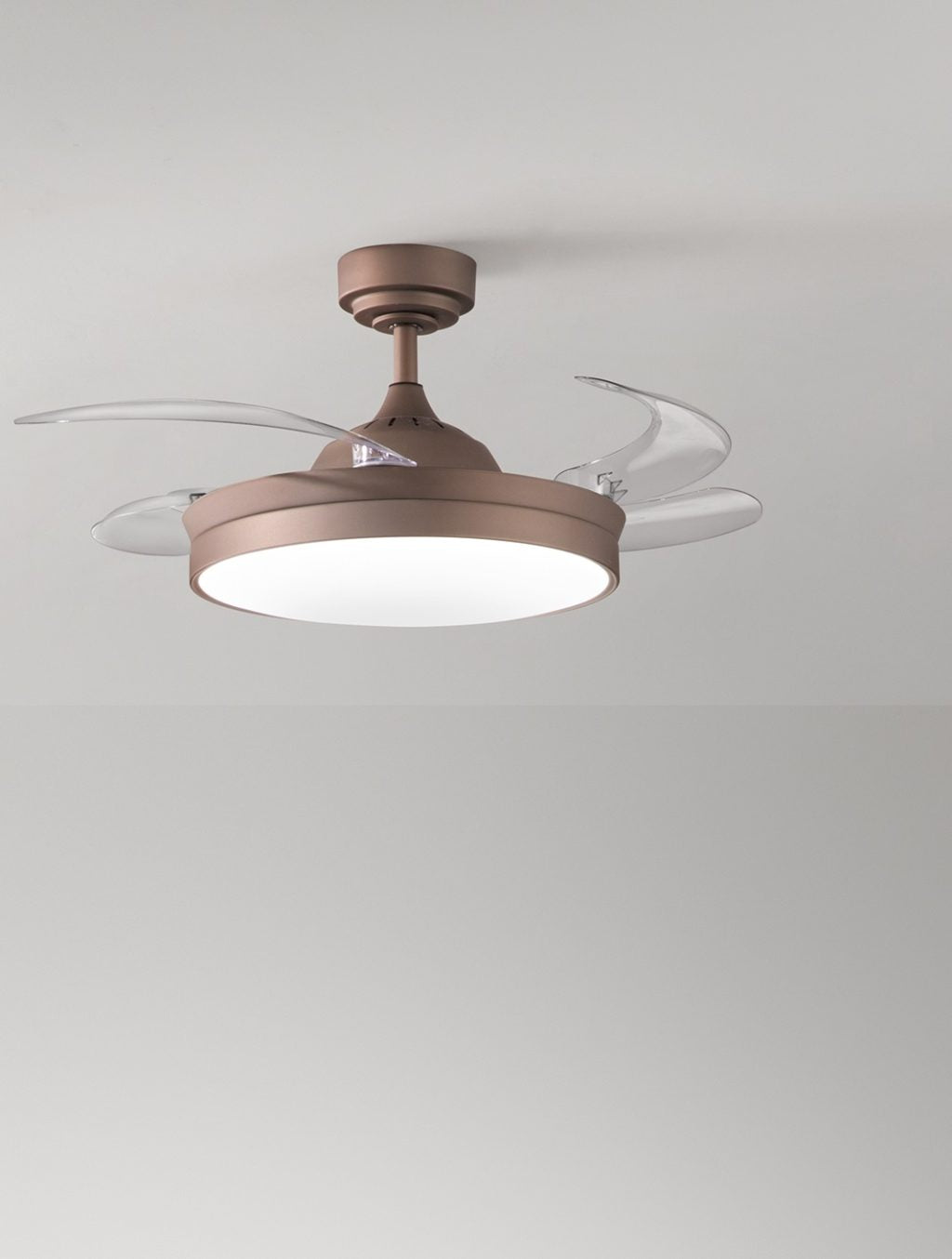 Ventilatore da Soffitto con Pale a Scomparsa OPEN+ 7165 MM CT, Marrone Metallizzato, Perenz