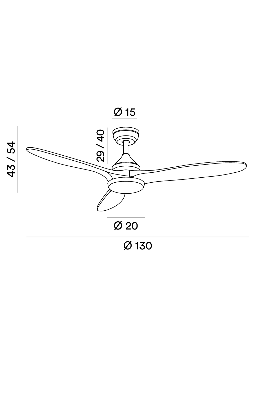 Disegno tecnico con misure Ventilatore Perenz Triade 7171