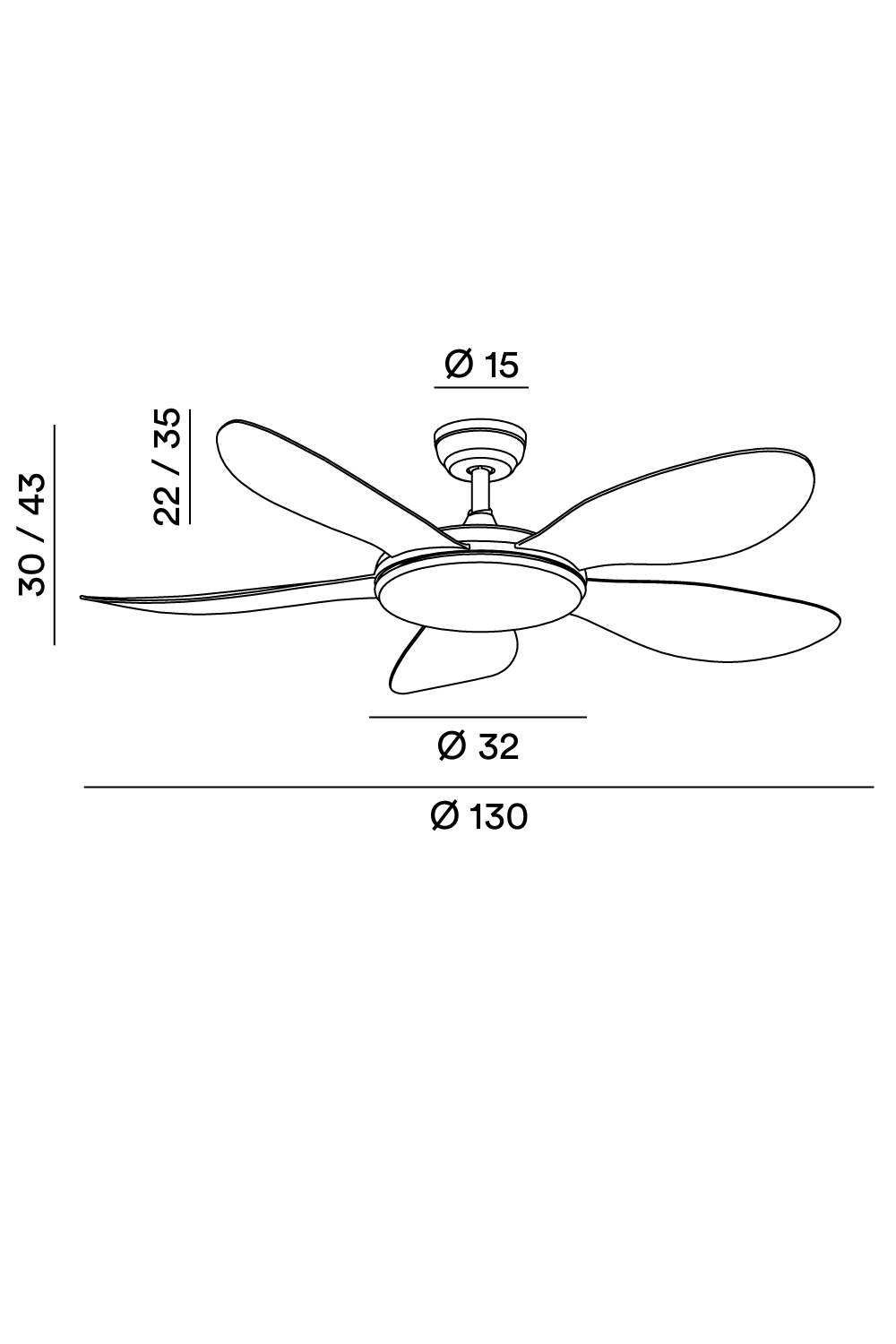 Disegno tecnico con misure Ventilatore Perenz Smarti 7173