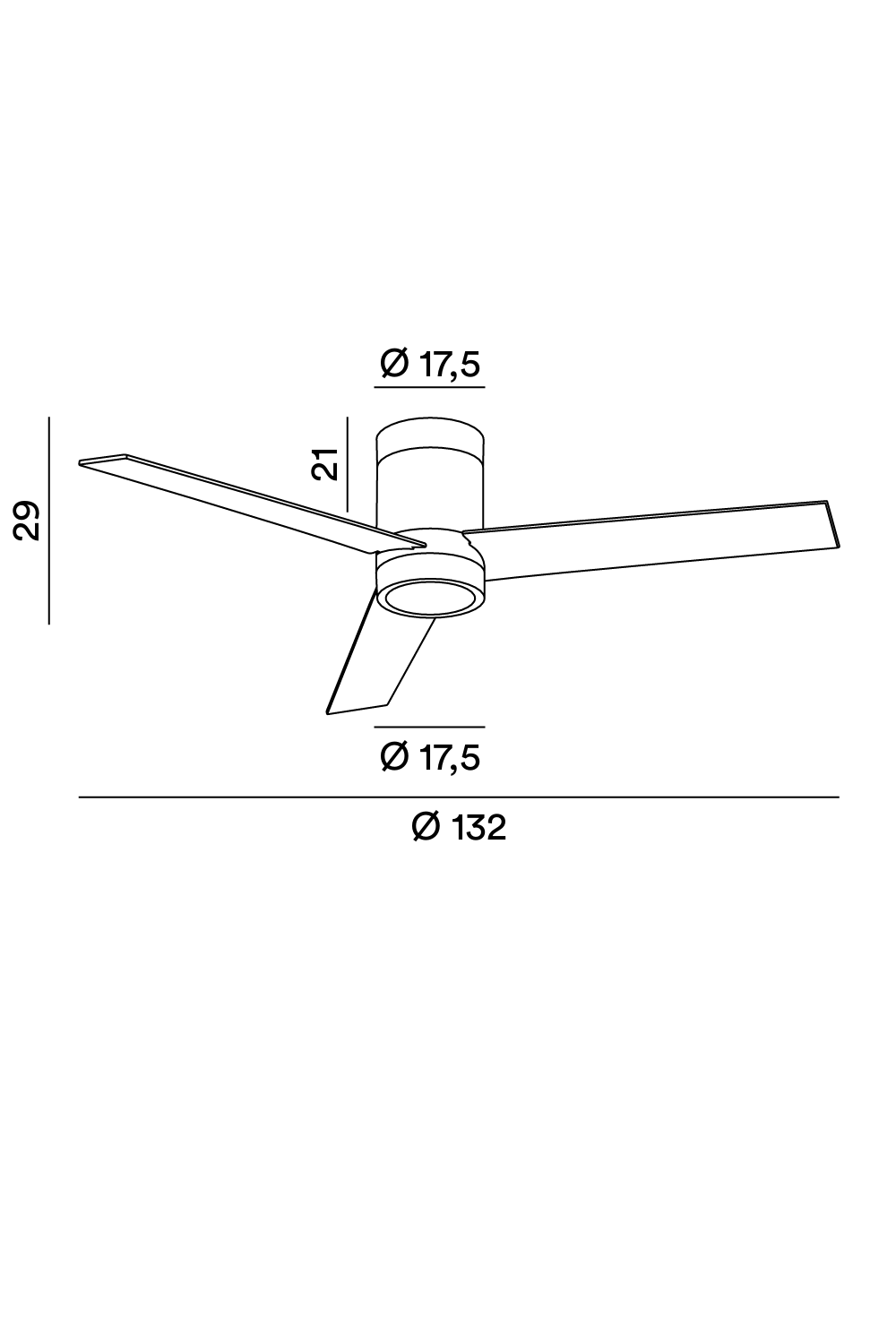 Disegno tecnico con misure Ventilatore Perenz Antares+ 7185