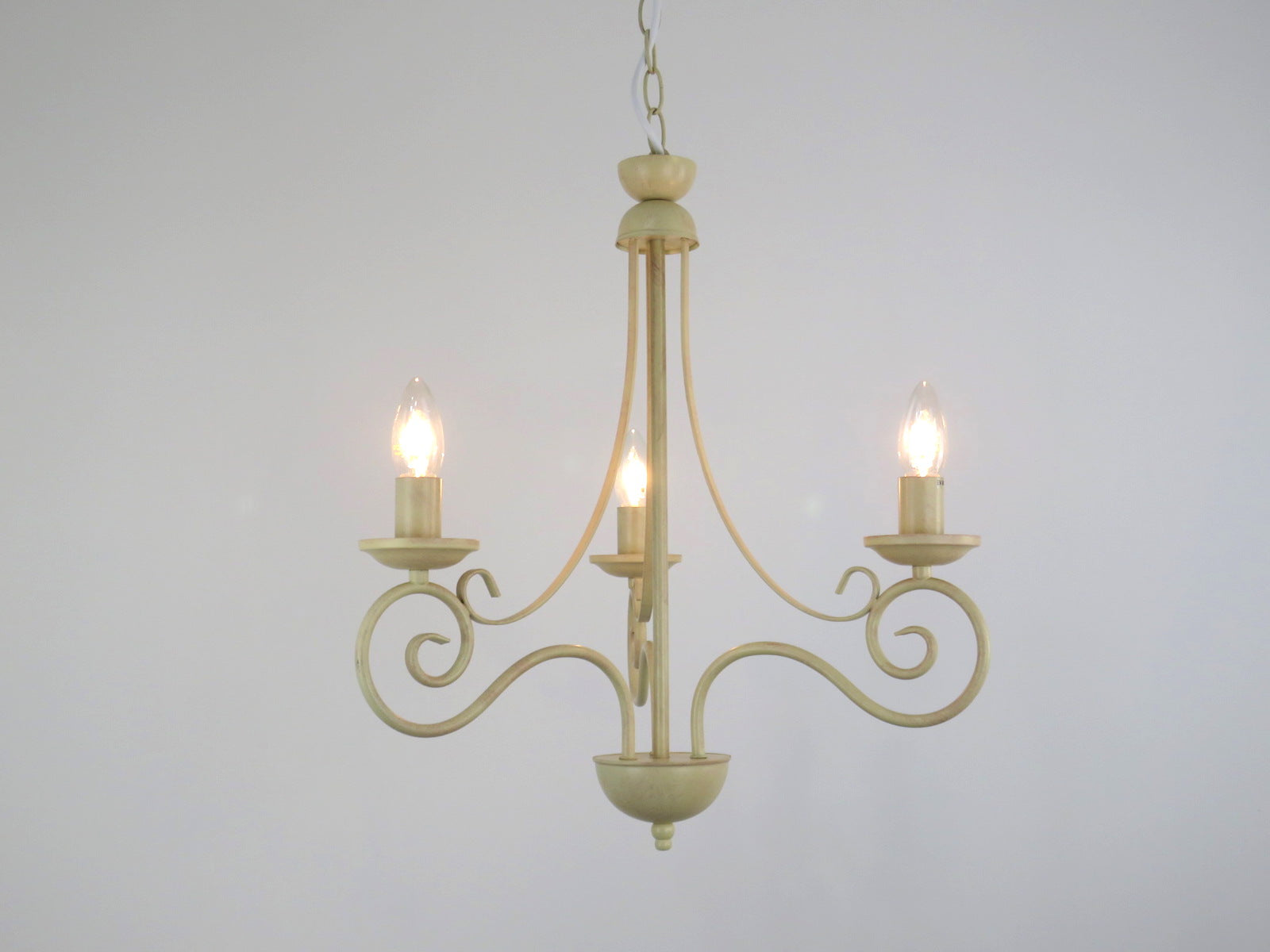Lampadario Shabby Chic Country 3 Luci E14 Avorio Antichizzato DIAMANTLUX DIANA S3