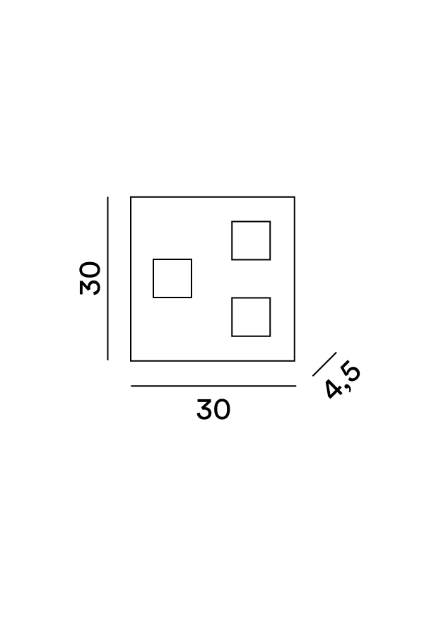 Disegno tecnico quotato plafoniera Perenz Pixel 8008