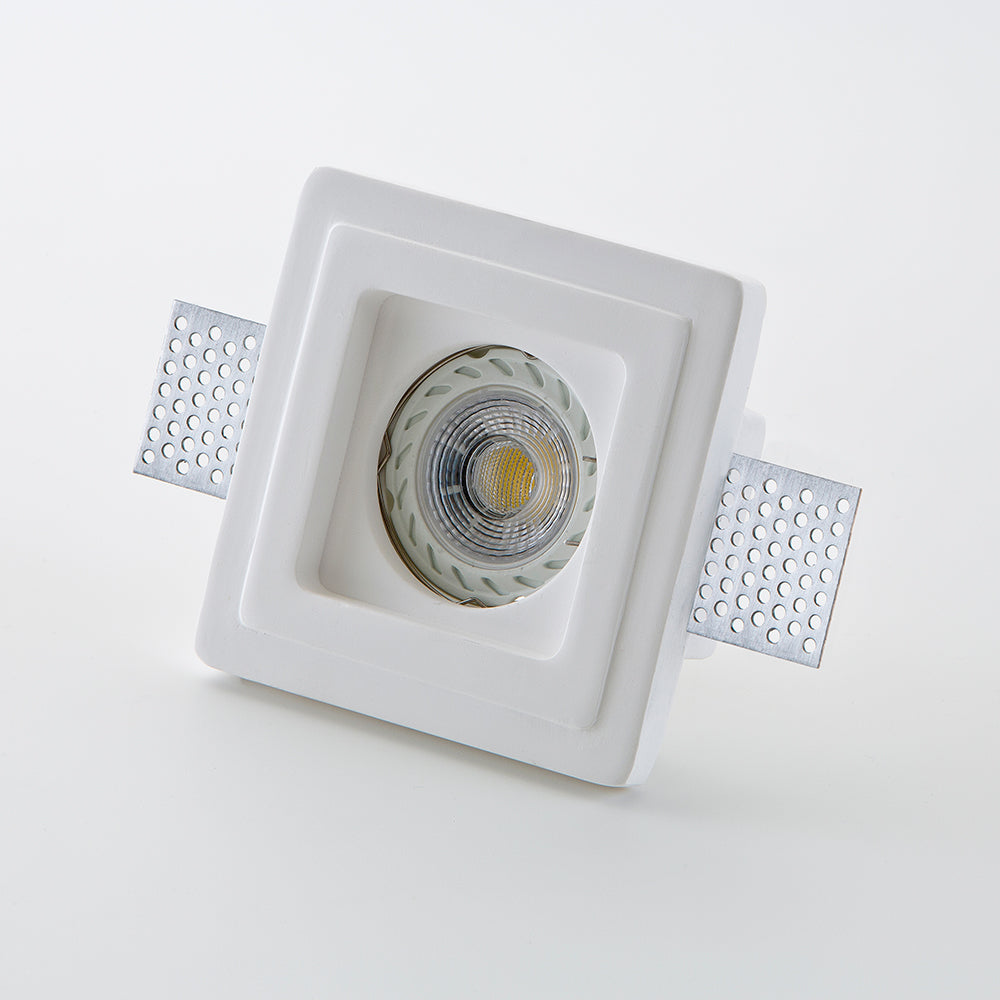 Faretto in gesso ad incasso a scomparsa tinteggiabile GU10 - Isyluce GYPSOS 801