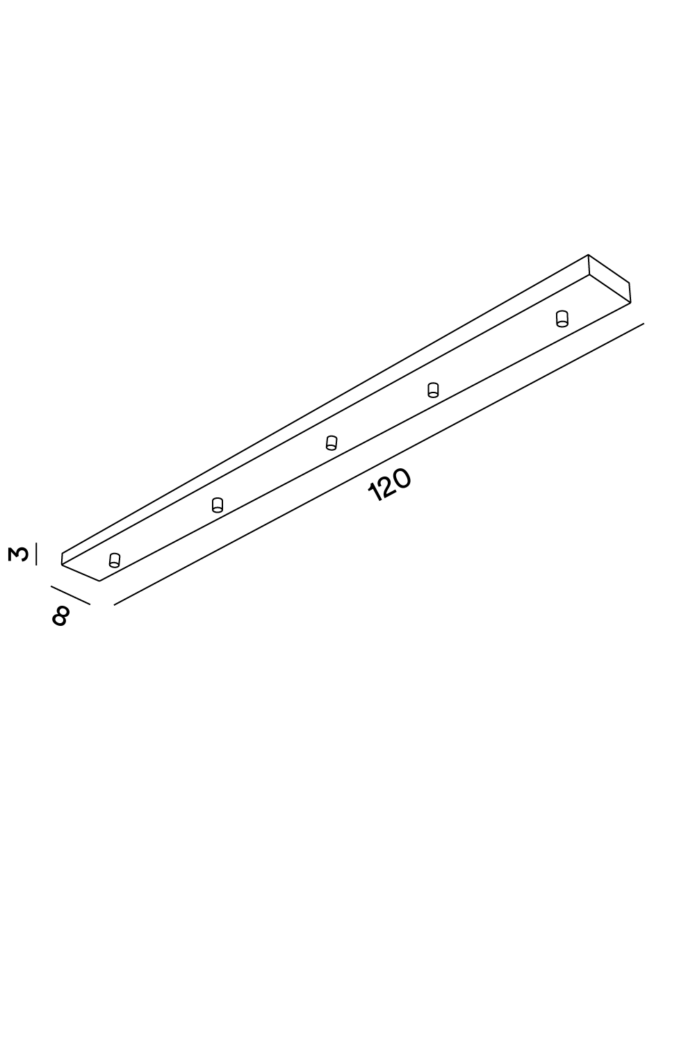 Disegno tecnico quotato rosone a barra Perenz 8035