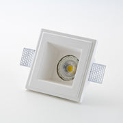 Faretto in gesso quadrato ad incasso a scomparsa tinteggiabile GU10 - Isyluce GYPSOS 804