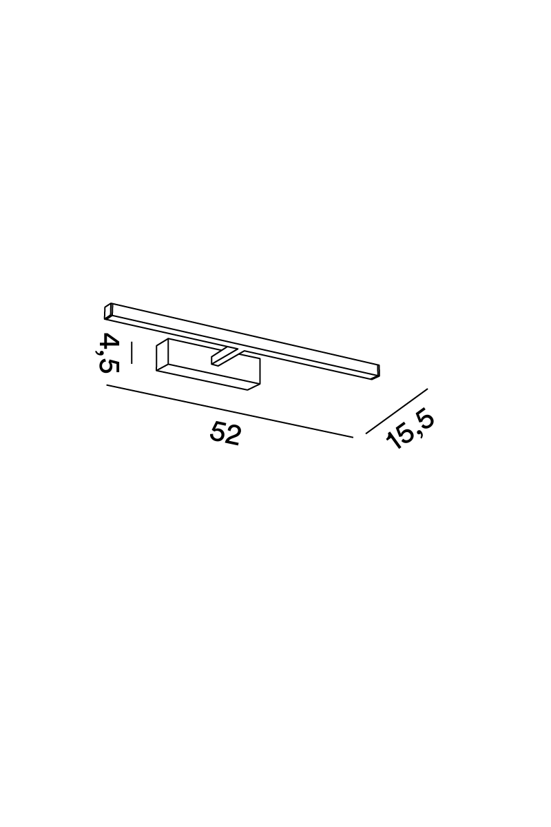 Disegno tecnico quotato applique Perenz Riga 8040