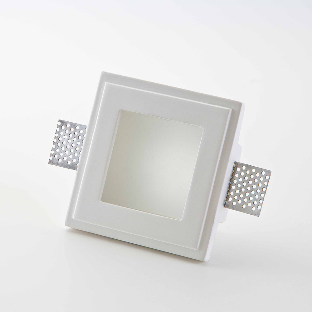 Faretto in gesso quadrato ad incasso a scomparsa tinteggiabile GU10 - Isyluce GYPSOS 805