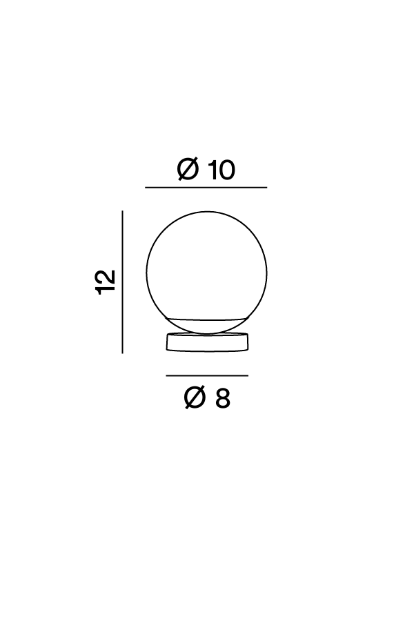 Disegno tecnico quotato lumetto Perenz Maga 8066