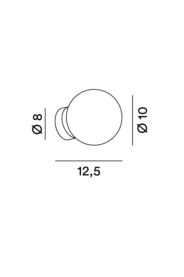 Disegno tecnico quotato applique Perenz Maga 8070