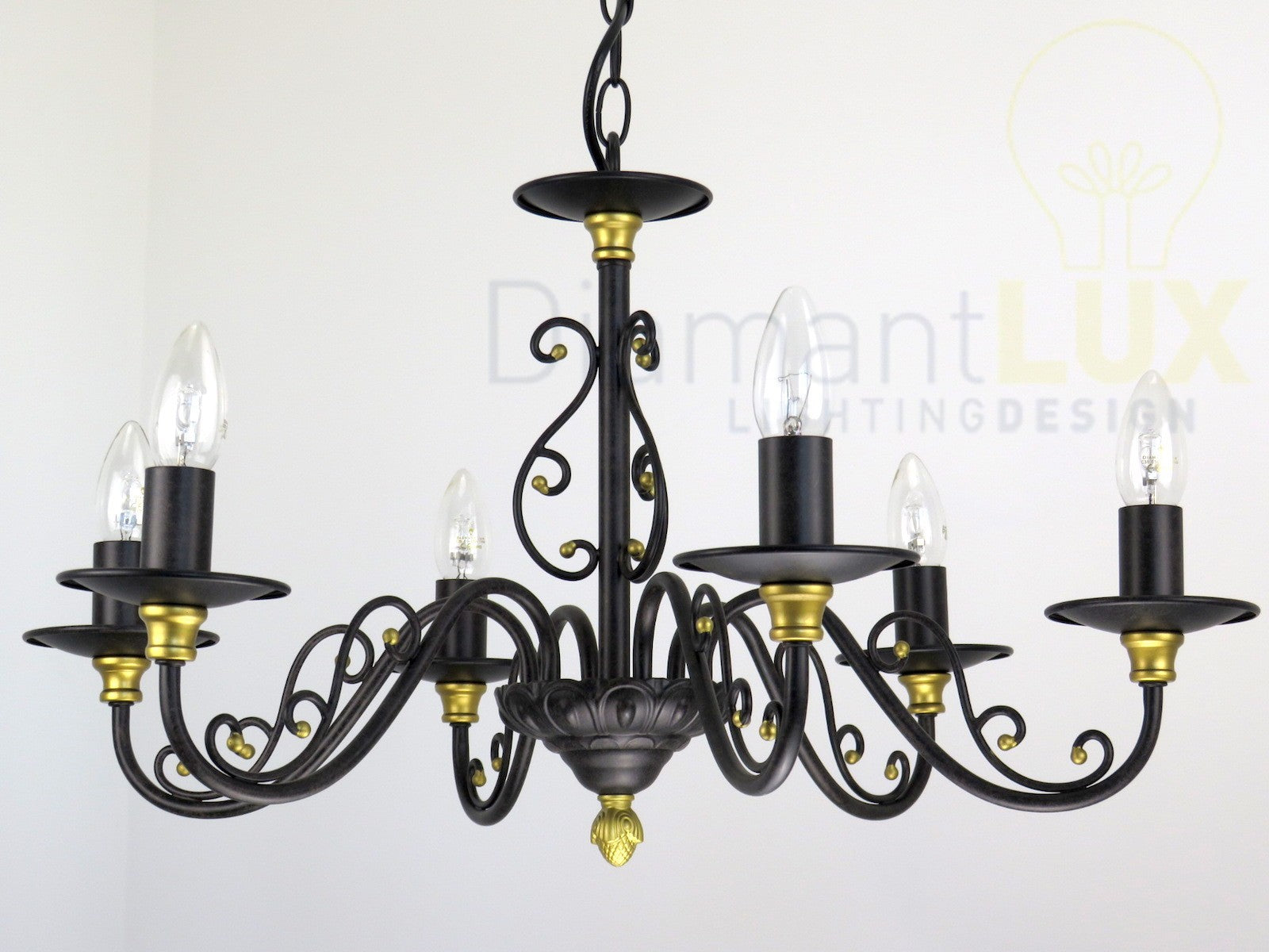 80953 S6 Lampadario in ferro battuto per interni DIAMANTLUX