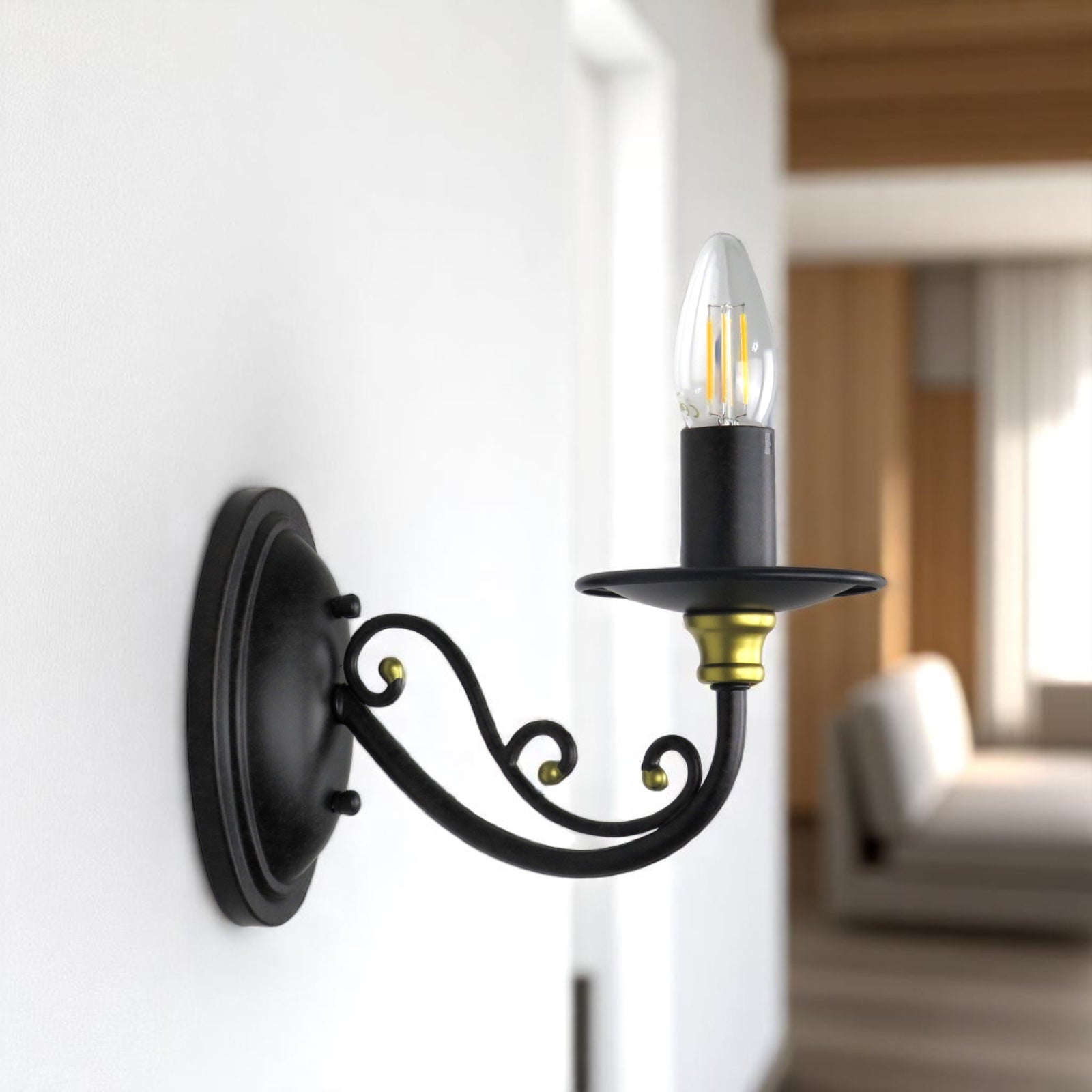 Applique Rustica 1 Luce E27 Marrone JOLE 80953-A1 DIAMANTLUX