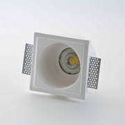 Faretto in gesso quadrato ad incasso a scomparsa tinteggiabile GU10 - Isyluce GYPSOS 811