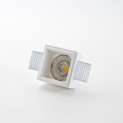 Faretto in gesso quadrato compatto ad incasso a scomparsa tinteggiabile GU10 - Isyluce GYPSOS 813
