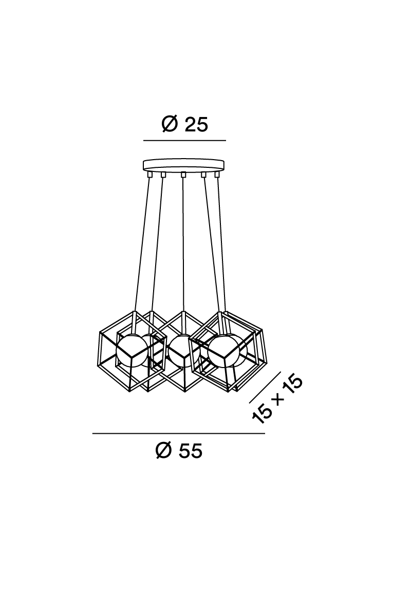 Perenz Cube 8148 - Disegno tecnico e misure