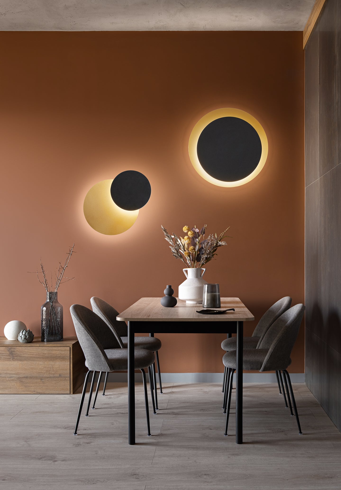Plafoniera Drum 8230 Nero Oro - Perenz