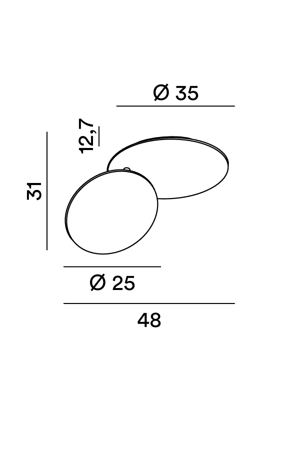 Disegno tecnico Plafoniera Drum 8230 - Perenz