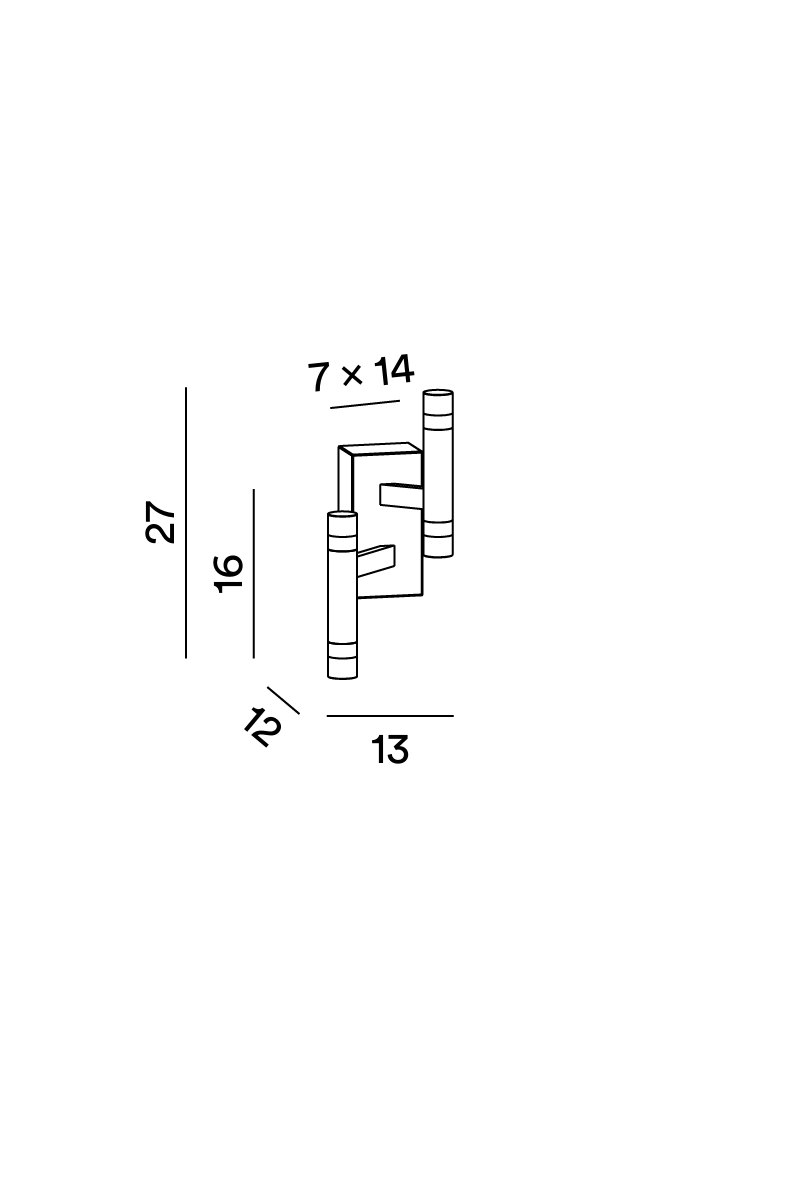 Disegno tecnico quotato applique Perenz Candles 8272